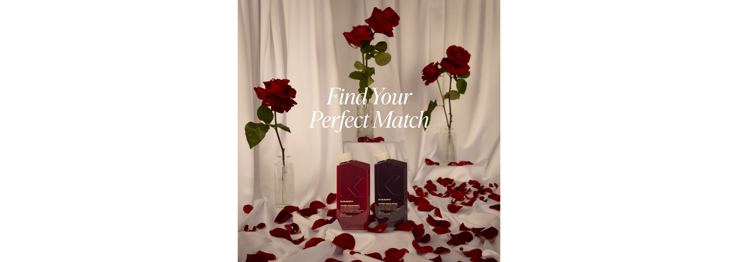 Valentine's Day themed haircare products with roses.